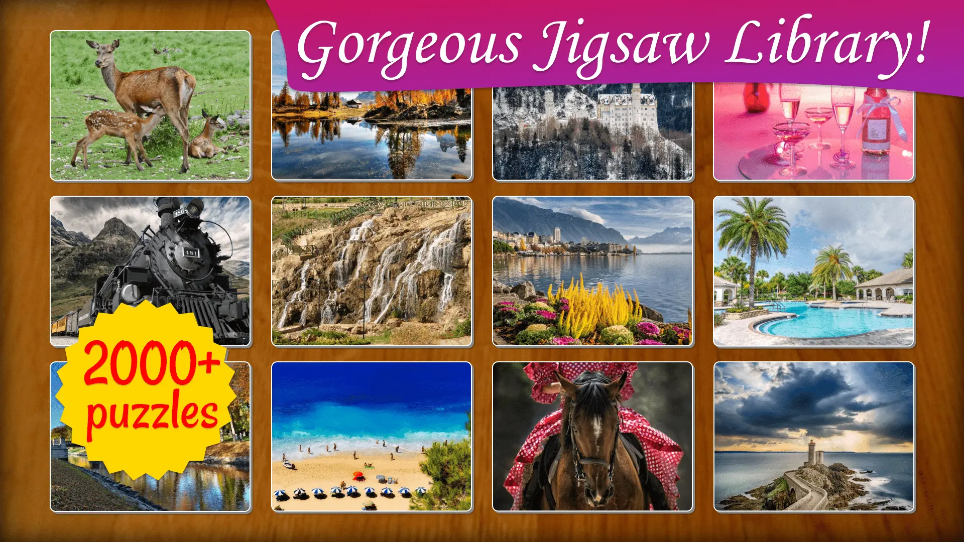 Jigsaw Puzzle Frenzy: screenshot of the puzzle library.